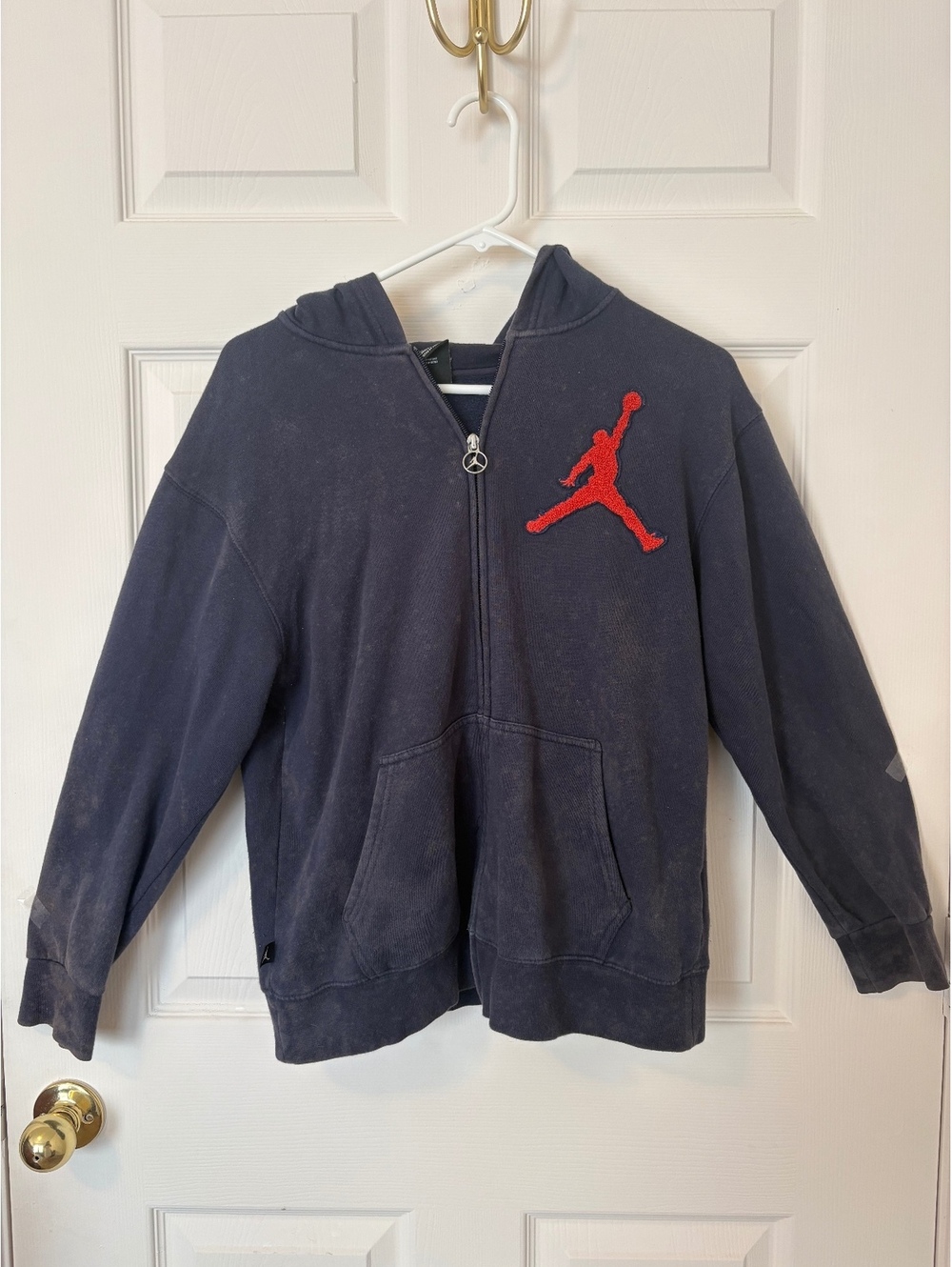 Air Jordan Youth Large Full-Zip Hoodie 12–13 Years Navy Red Jumpman